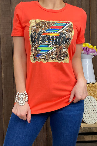 GJQ9119 Coral Blondie t-shirt