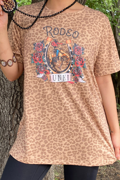 XCH14477 REDEO JUNKIE,WESTERN LEOPARD PRINT TOP