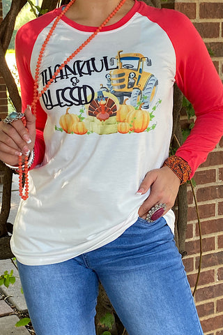 LW7901 "Thankful & blessed" long sleeve t-shirt