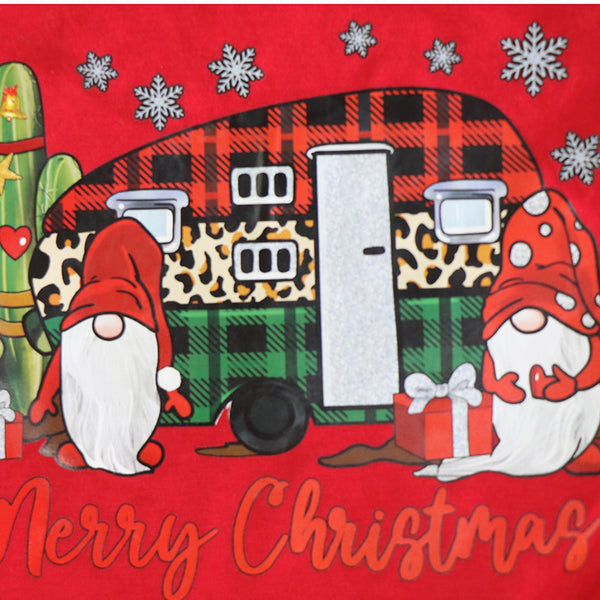 Boutique Christmas Set Long Sleeve Cartoon Print Top Plaid Print Flared Pants Two Piece Suit
