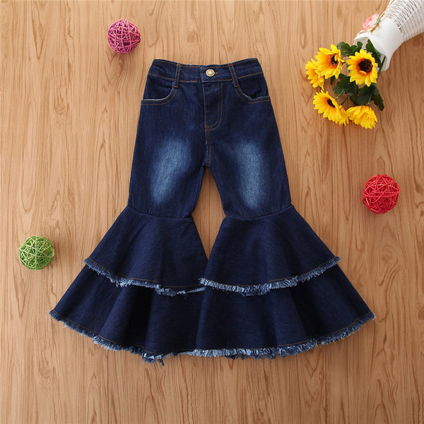 Spring and autumn new design jeans bell - bottom fashion girls jeans